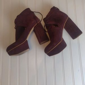 Free people burgundy wrapped platform shoes size 39